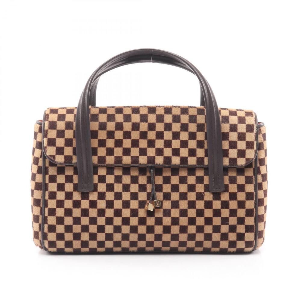 Louis Vuitton Lion Handbag Leather Damier Sauvage Brown